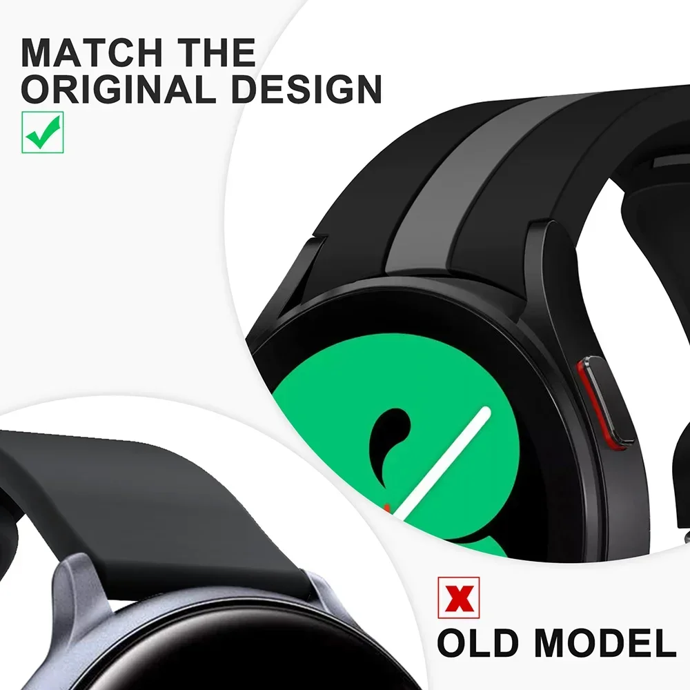 No Gap Original Silicone Strap for Samsung Galaxy Watch 7/6/5/4 44mm 40mm Pro 45mm Bracelet for Watch 6 4 Classic 47mm 43mm 46mm
