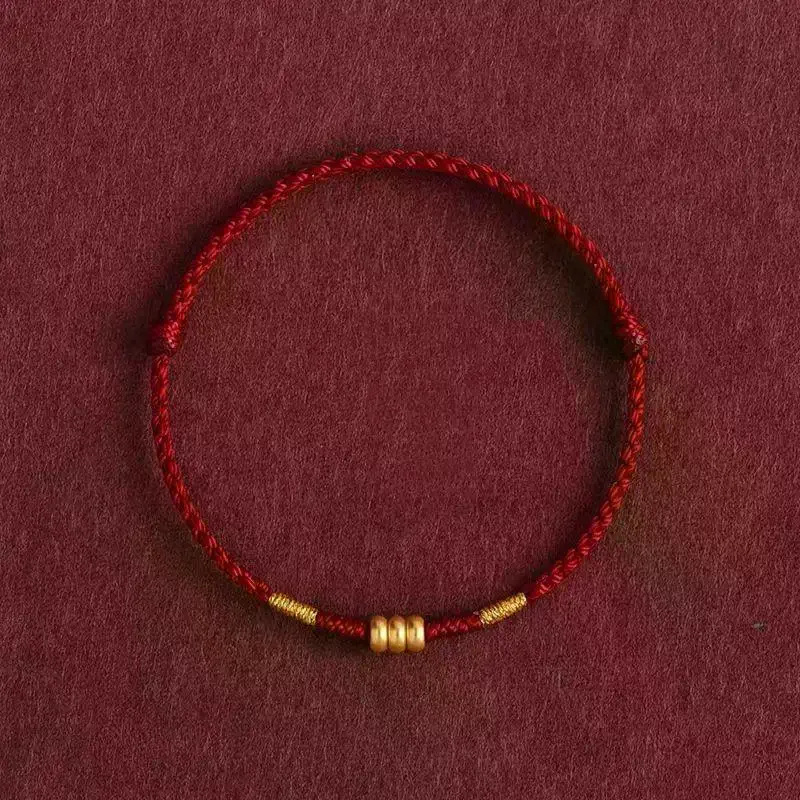 Red String Handmade Woven Bracelet Lucky Charm Adjustable Bracelet Good Fortune Bangles Couple Best Friends New Year Gift