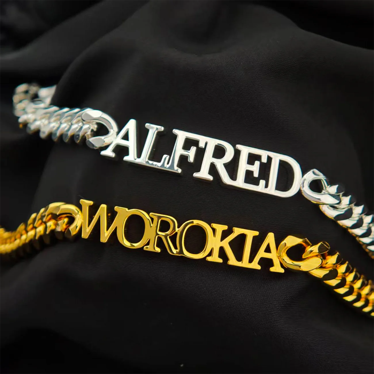 Street Fashion Name - DUOYING Hip-Hop-Armband mit individuellem Namen, dicke