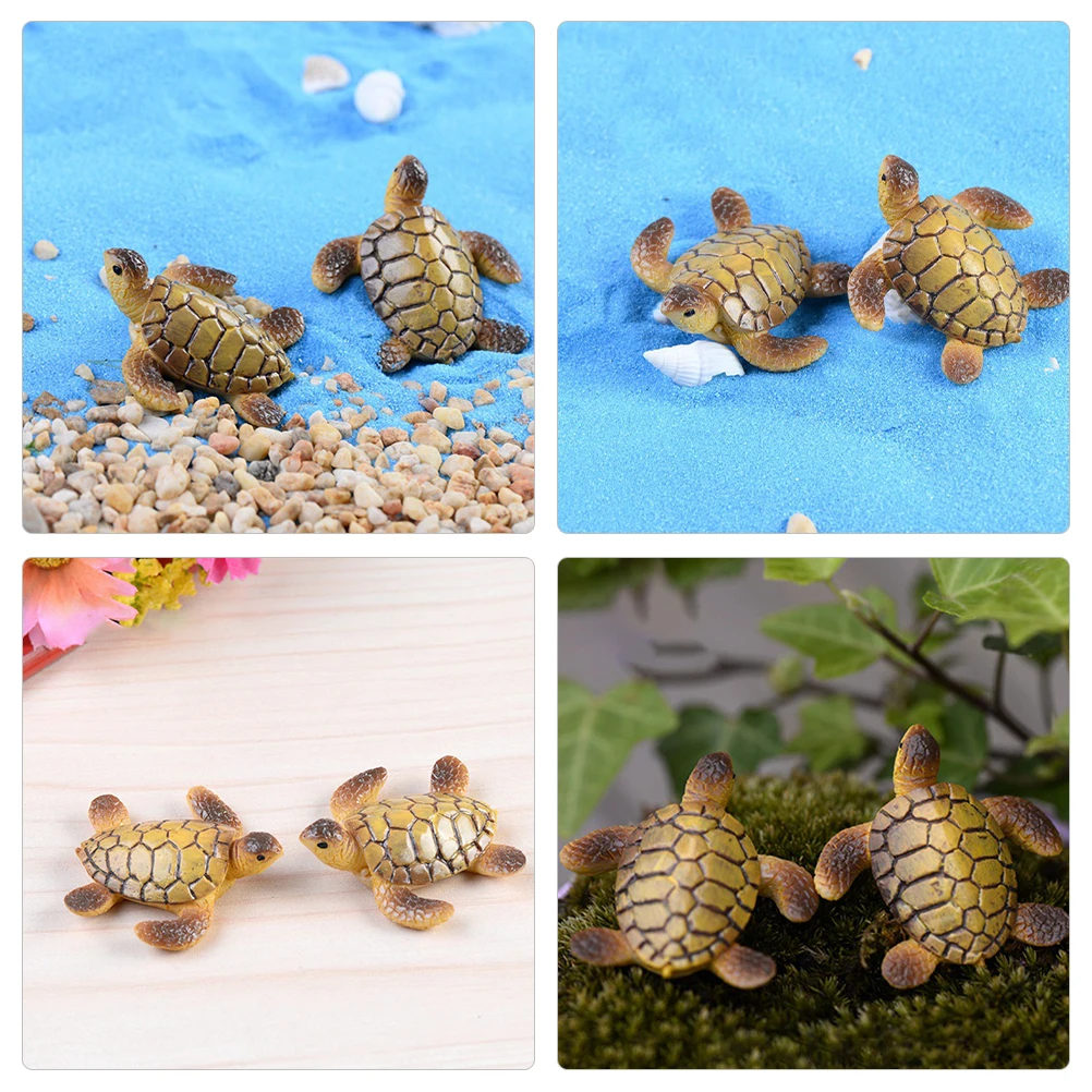 

6 шт., декор в виде черепахи из смолы, микропейзажные украшения, реалистичный дизайн, настольное украшение, декор в виде черепахи, микропейзажные декоры
