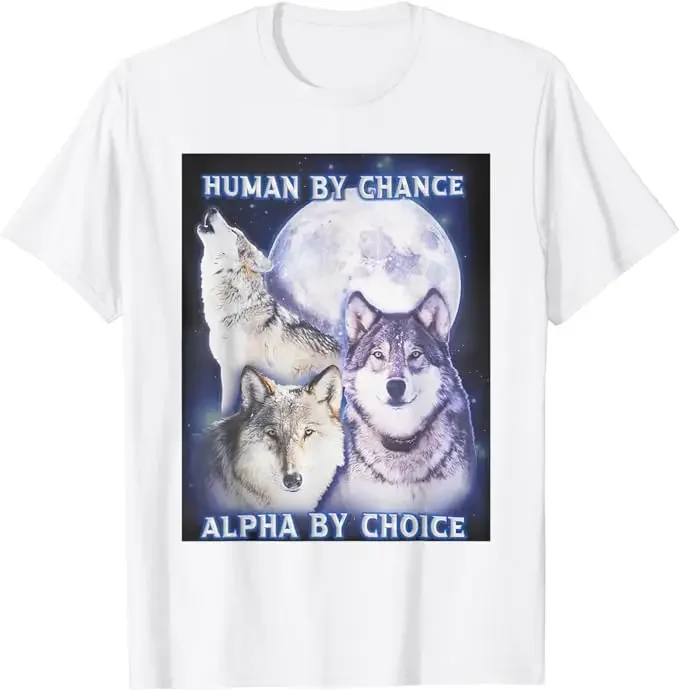 Human By Chance tops By Choice tops Wolf TShirt summer Cute Wolf Graphic Outfit Outgoing Extrovert Social Butterfly Saying Tee