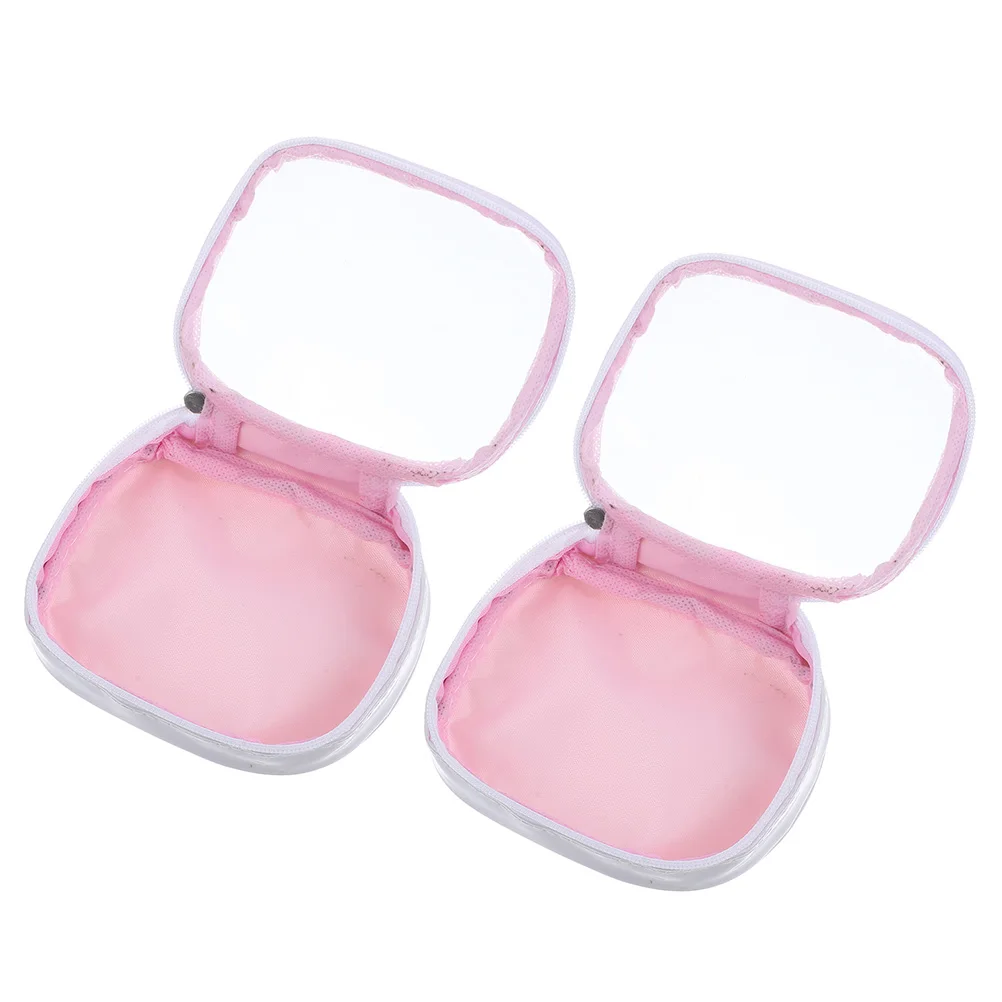 

2pcs Transparent Lid Toiletry Bag Large Capacity Small Travel ganizer Clear Bags Purse Makeup Pouch Zipper Cosmetics Bag Travel