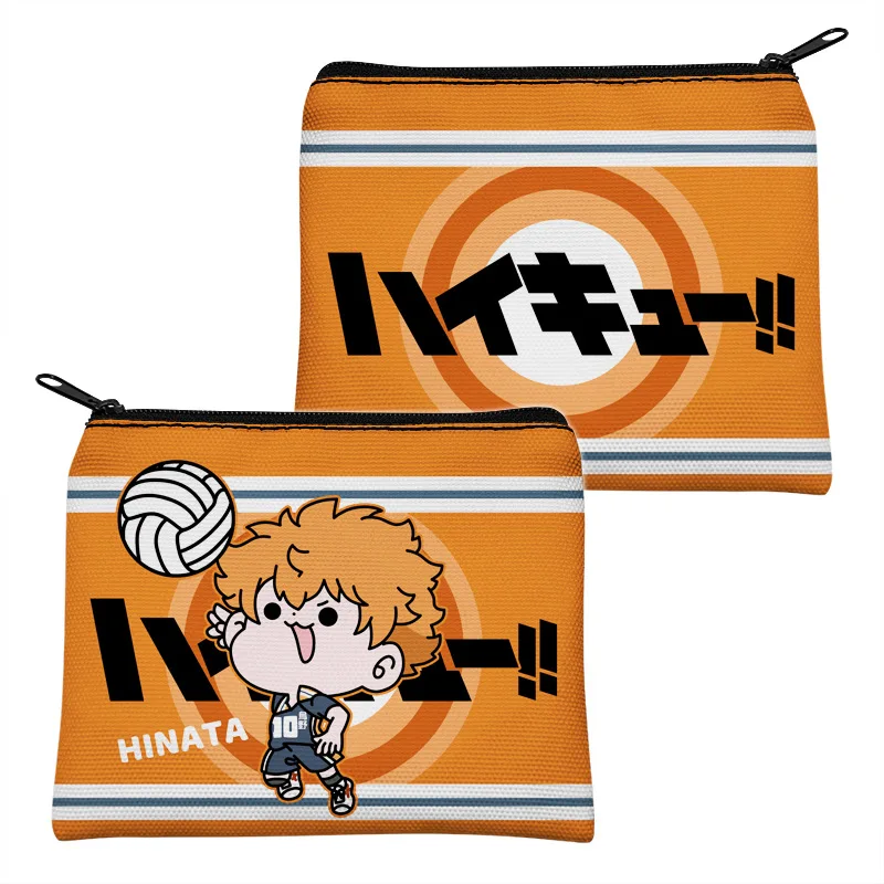 Imagem -02 - Anime Haikyuu Bolsa de Moedas de Lona Portátil Carteira de Moda Bonito Hinata Kageyama Tsukishima Kozume Kurono