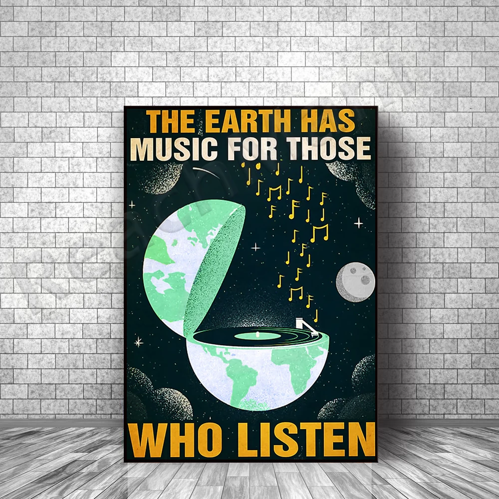 Earth has music for those who listen, Shakespeare inspirational quotes, nature wall art music posters, home decor gifts