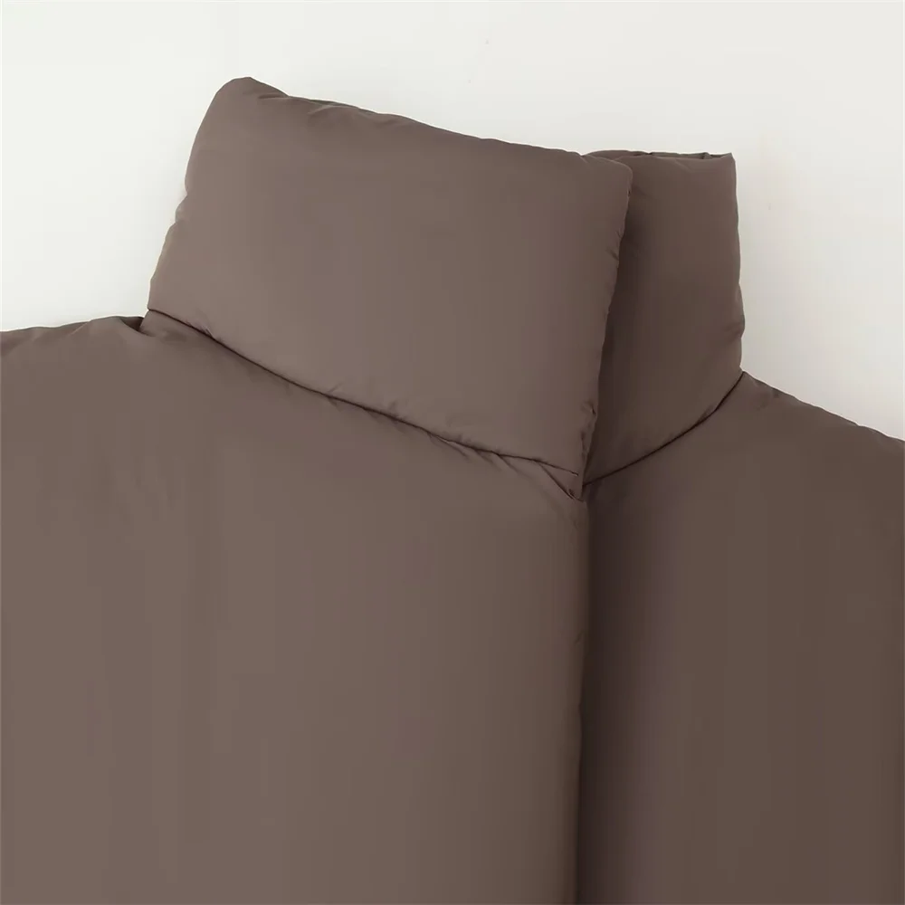 Autumn and winter new women's clothing retro loose versatile temperament simple stand up collar long sleeved cotton jacket