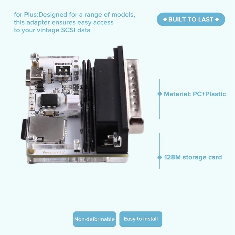 DT23 SCSI Adapter for Macintosh Plus SE Electronic Hard Drive USB File Transfer 50 Pin for Vintage for Mac