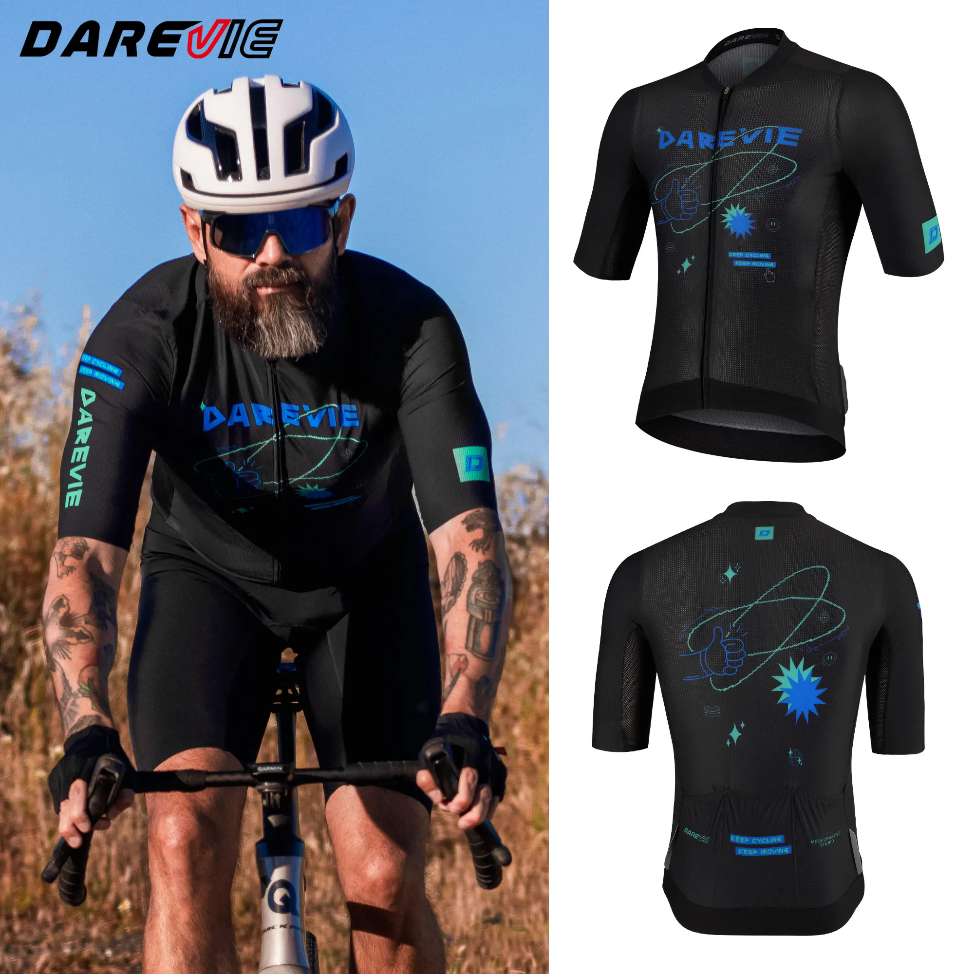 darevie-cycling-jersey-man-quick-dry-light-soft-pro-level-men's-cycling-shirt-moisture-wicking-comfortable-cycling-jersey