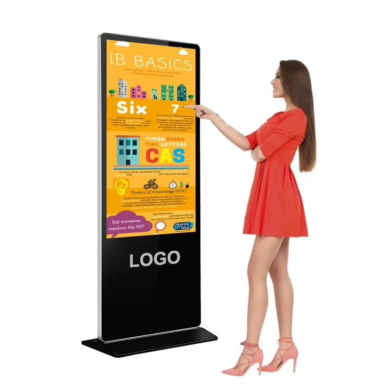 

55 inch indoor Smart Kiosk Vertical LCD Advertising Display Interactive Panel Digital Signage Totem Floor Standing Touch Screen