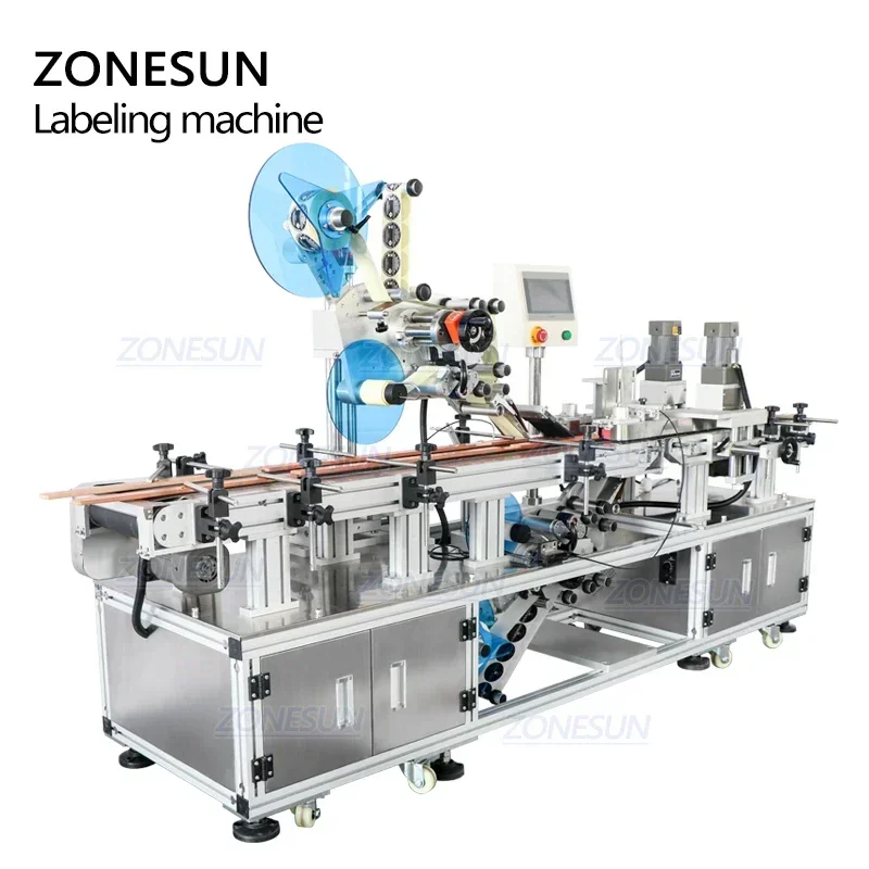 ZONESUN ZS-TB113B Applicatore automatico di etichette per etichettatrice superiore e inferiore con scatola di polvere pressata per crema cosmetica