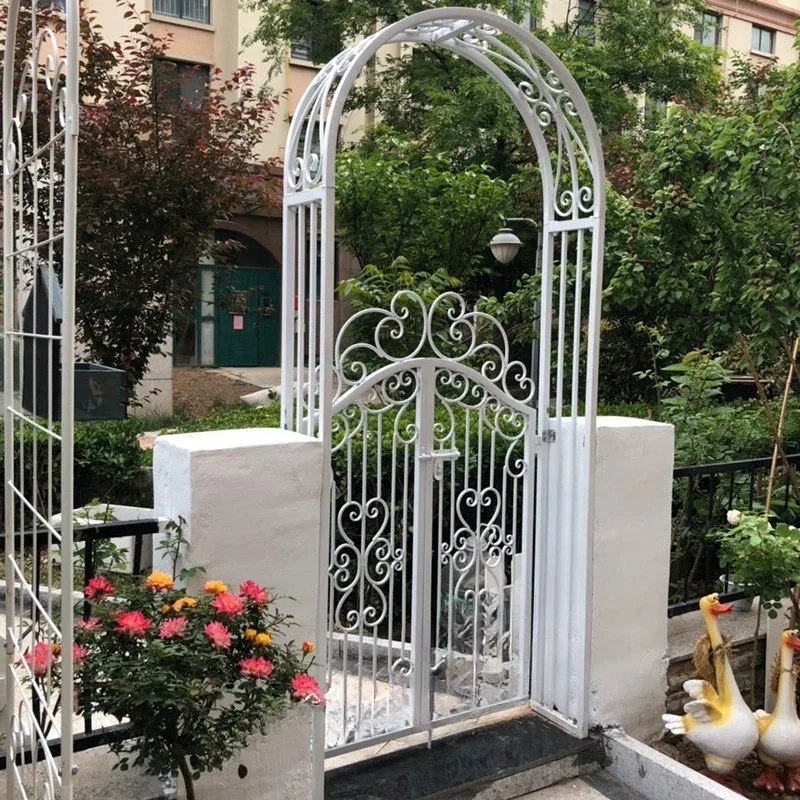 european-style-wrought-iron-arch-courtyard-door-wedding-iron-shelf-outdoor-aluminum-alloy-flower-stand-garden-climbing-vine