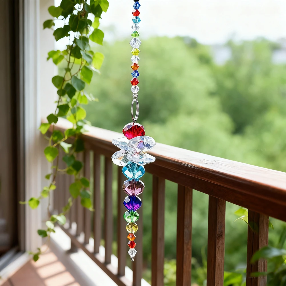Window Dragonfly Crystal Suncatcher Hanging Car Pendant Prisms Rainbow Beads Chain Chakra Meditation Feng Shui Home Garden Decor