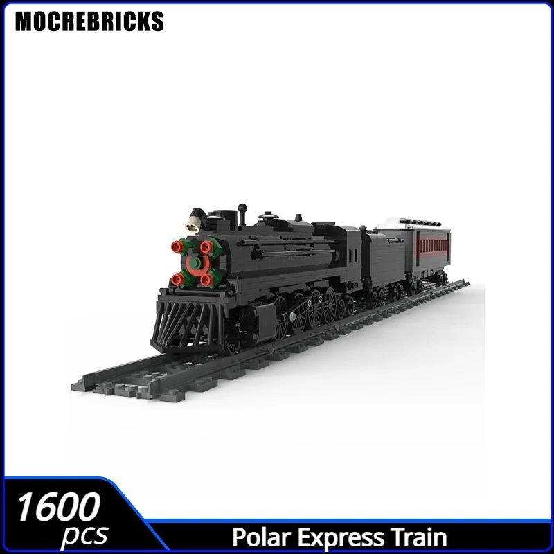 

Christmas Scene Series MOC Building Block Polar Express Train Locomotive Freight Carriage Puzzle Bricks Toy Kid Gift