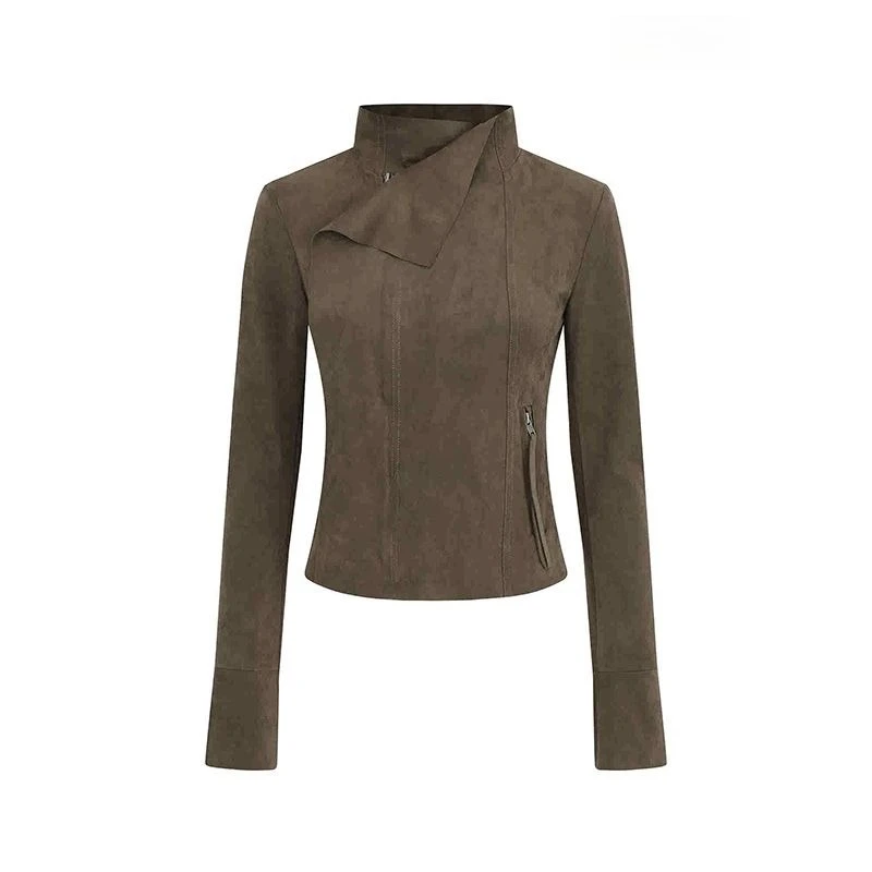 

American Vintage Jacket Long Sleeve Subculture Punk Gothic Style Women Coat Casual Turn-Down Collar Autumn Female Streetwear