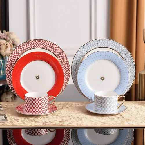 러시안 스타 릿 스카이 식기, 서비스 플레이트, 커피 컵 접시, 다이닝 플레이트, 티컵 세트, 디너웨어, 커피웨어 