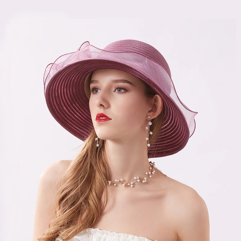 Summer hats for women Organza flower mesh sunshade hat vacation beach hat wide brimmed sun hat Sun protection sombreros de mujer