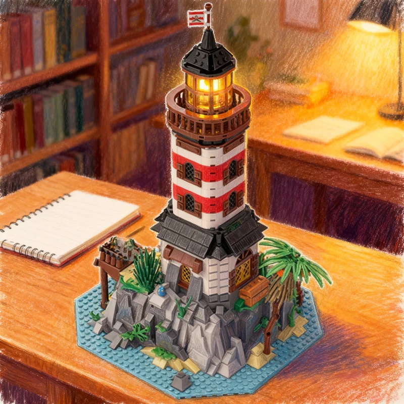 

1144pcs MOC Empire Lighthouse Series 6 Pirates Model Building Blocks Architecture Toys Christmas Gifts Education Kids DIY Idea