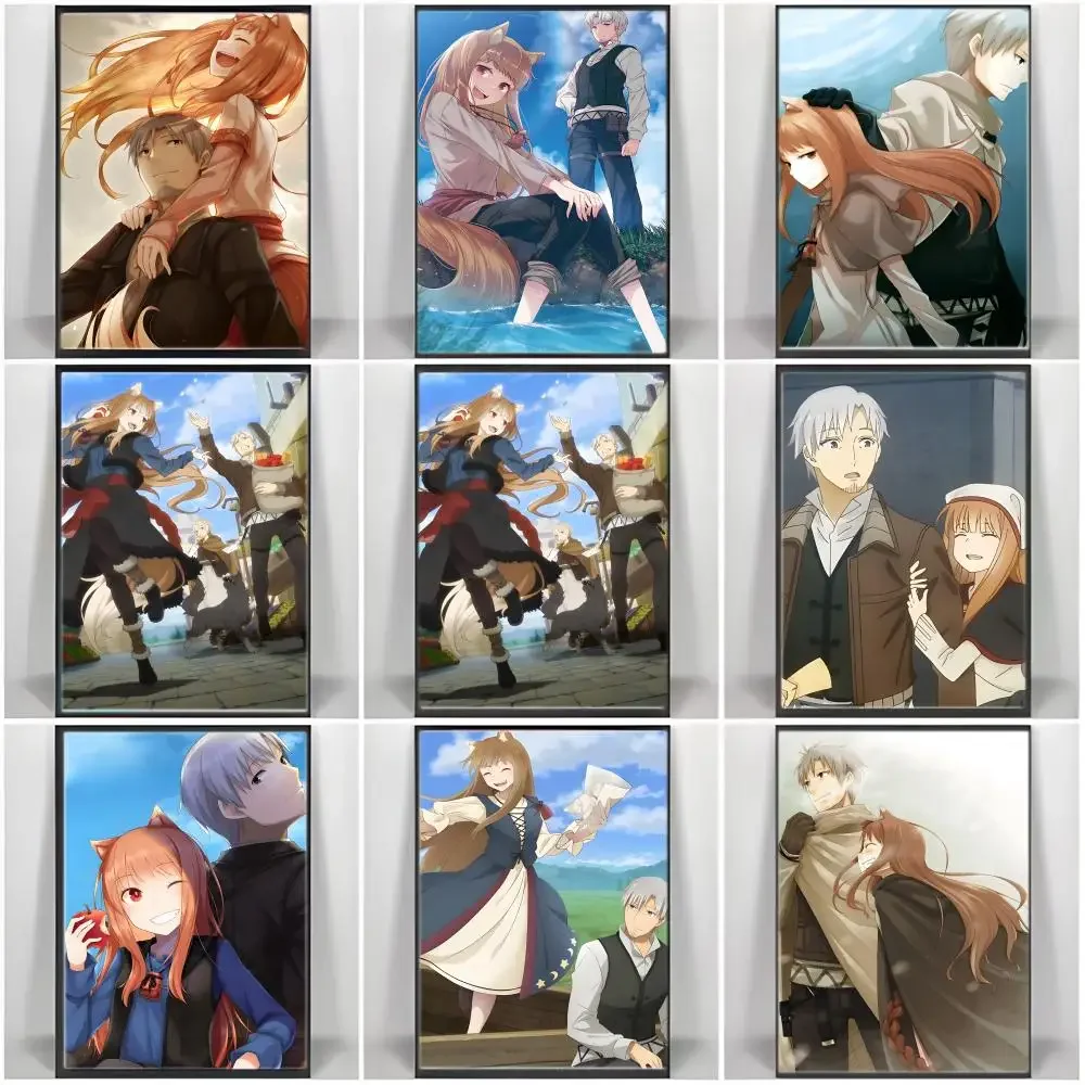 Anime S-Spices And Wolfs Poster Self-adhesive Art Waterproof Paper Sticker Coffee House Bar Room Wall Decor