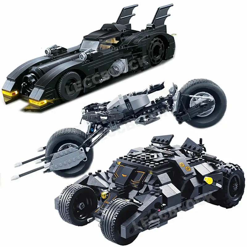 Batmobile Building Blocks Brinquedos para Crianças, City Racing Car, Speed Champion Vehicle Bricks, Presente de Construção Educacional, Superheros