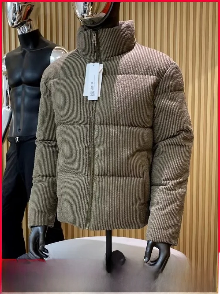 

Мягкое вельветовое джето в стиле ретро, свободное мужское пальто с воротником-стойкой, теплое молодежное модное китайское брендовое пальто