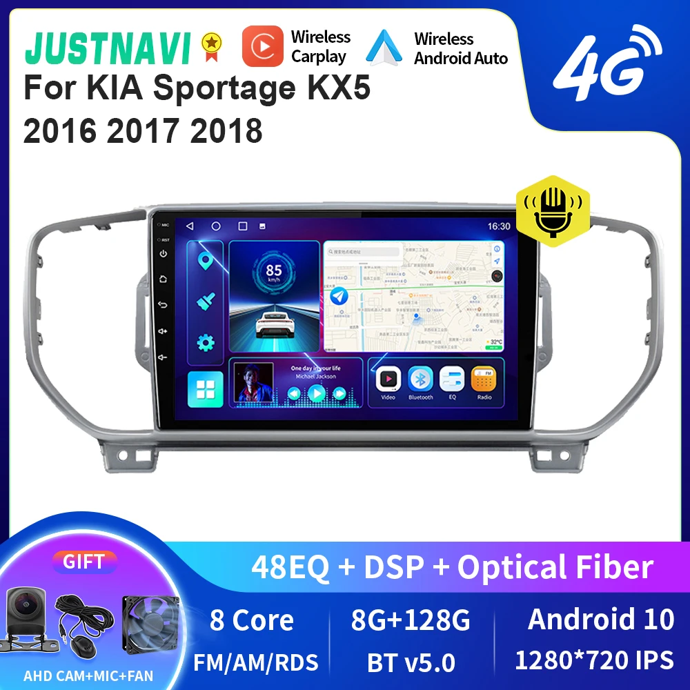 

JUSTNAVI QT10 Car Radio Autoradio Multimedia Carplay GPS Navigation For KIA Sportage KX5 2016 2017 2018 SWC AUTO GPS NO 2DIN