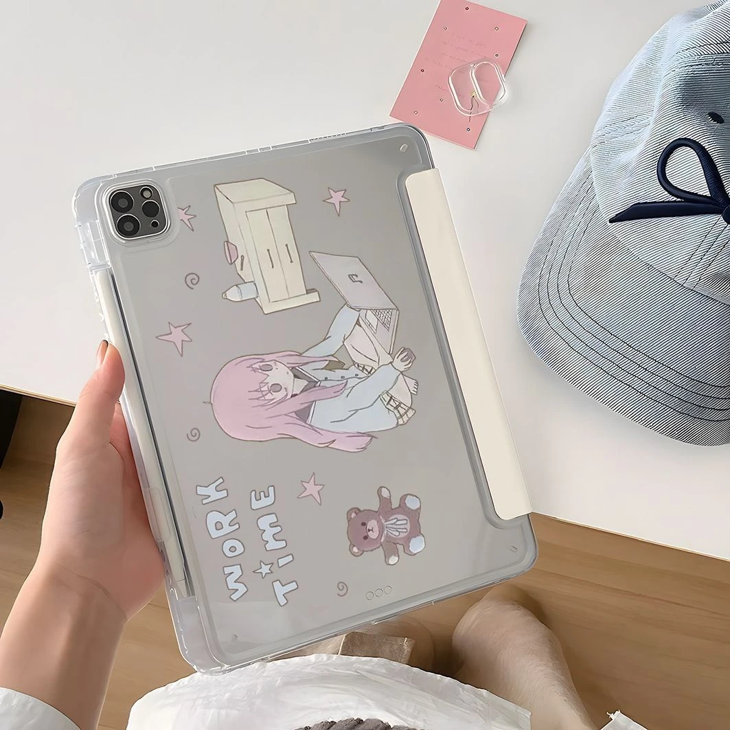 Cartoon Girl Star Tablet Case For iPad Pro 11 12.9 13 A16 M2 M4 M3 M5 Shell 8.3 9.7 10.2 5/6/7/8/9/10/11th Mini Air 3 4 5 Cover