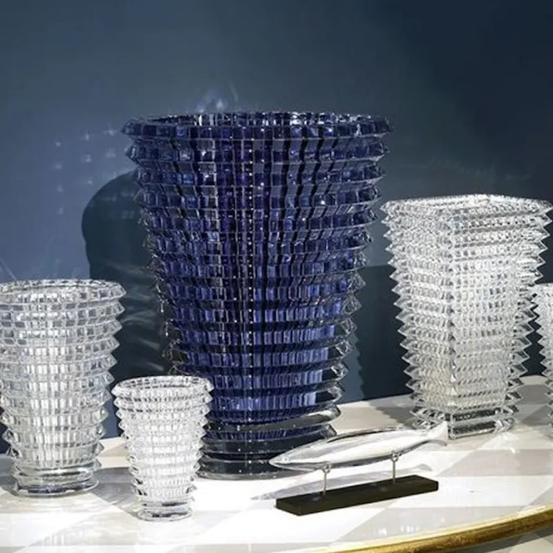Luxury Tall Cone Glass Crystal Vase for Wedding Centerpiece Home Decor Colored Flower Arrangement Display Stand Elegant