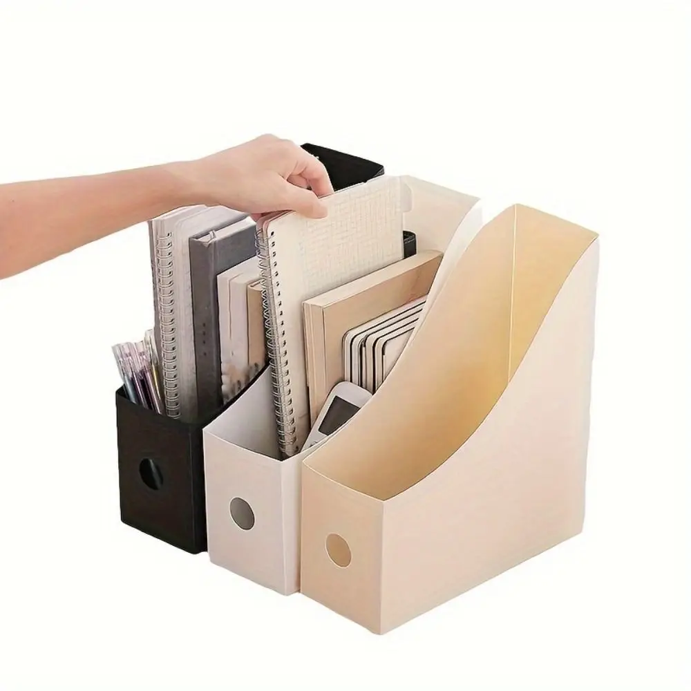 Multi-Tier Vertical File Organizer Plastic Material Adjustable Document Holder Folding Design Multi Functional Desktop Organizer