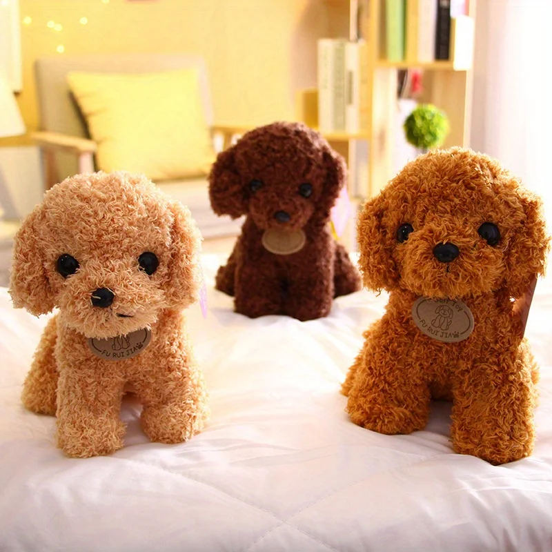 7.87inch Simulation Teddy Dog Plush Toy Stuffed Animals Doll Puppy Dog Doll Cute Curly Dog Gift for Children