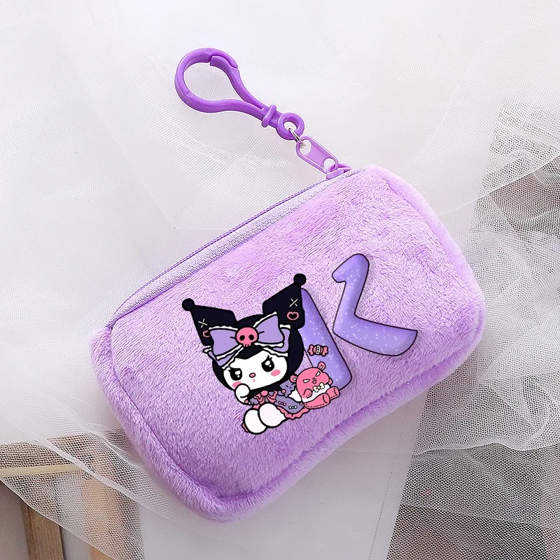 

Kuromi Purple Letters A-Z Cute Purses Cartoon Anime Graphic Print Wallets Women Fashion Purse Girl Kawaii Wallet Mini Coin Pouch