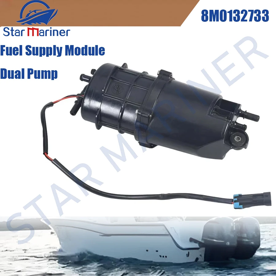 

Outboard Fuel Supply Module Dual Pump 8M0132733 8M0057676 Replacement for Mercury Mercruiser SeaPro 4T 65-150HP Boat Engine