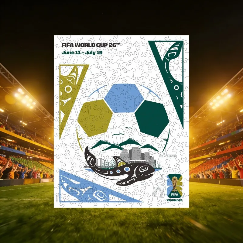 

FIFA Official World Cup 9.3*11.8in 200 Piece Wooden Puzzles Adults for Soccer Fans Gifts Creative Publicity & Brain Training Toy