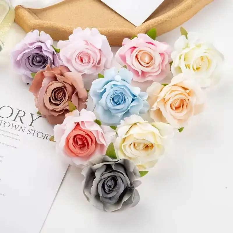 100pcs ArtificialFlower Silk Rose Wholesale Wedding Outdoor Garden Home Festival Party Decor Christmas Bridal Wrist Diy gift Box