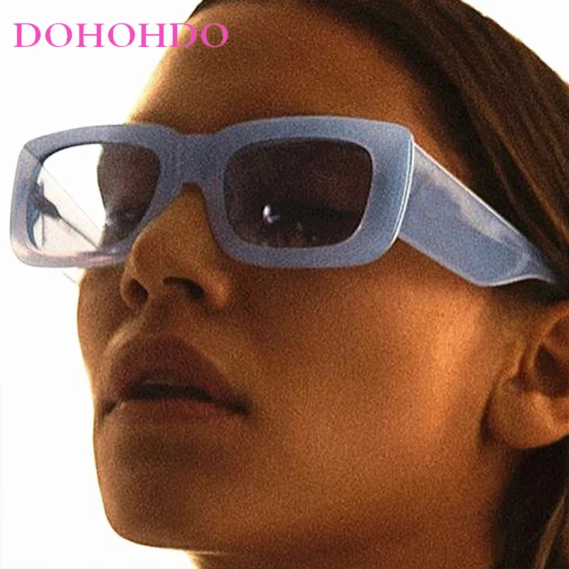 Fashion Y2K Cute Rainbow Square Frame Women Sunglassess Brand Designer Men Sunglass Summer Female Travel Drive Eyeglasses UV400