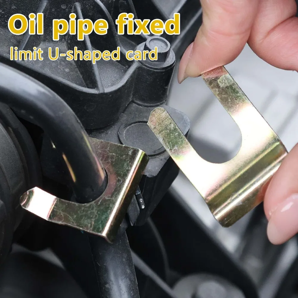 4pcs/pack U Shaped Brake Pipe Retainer Clips Iron Hose Fasteners Clamp for Cable Clip Auto Parts Retaining Clip Car Brake Line