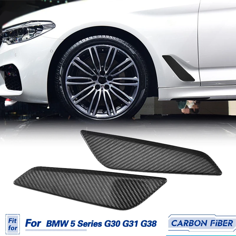 

Car Side Air Vent Trims Carbon Fiber for BMW 5 Series G30 G31 G38 530i 540i Base M-Sport 2017 2018 Side Air Vents Fender Fins