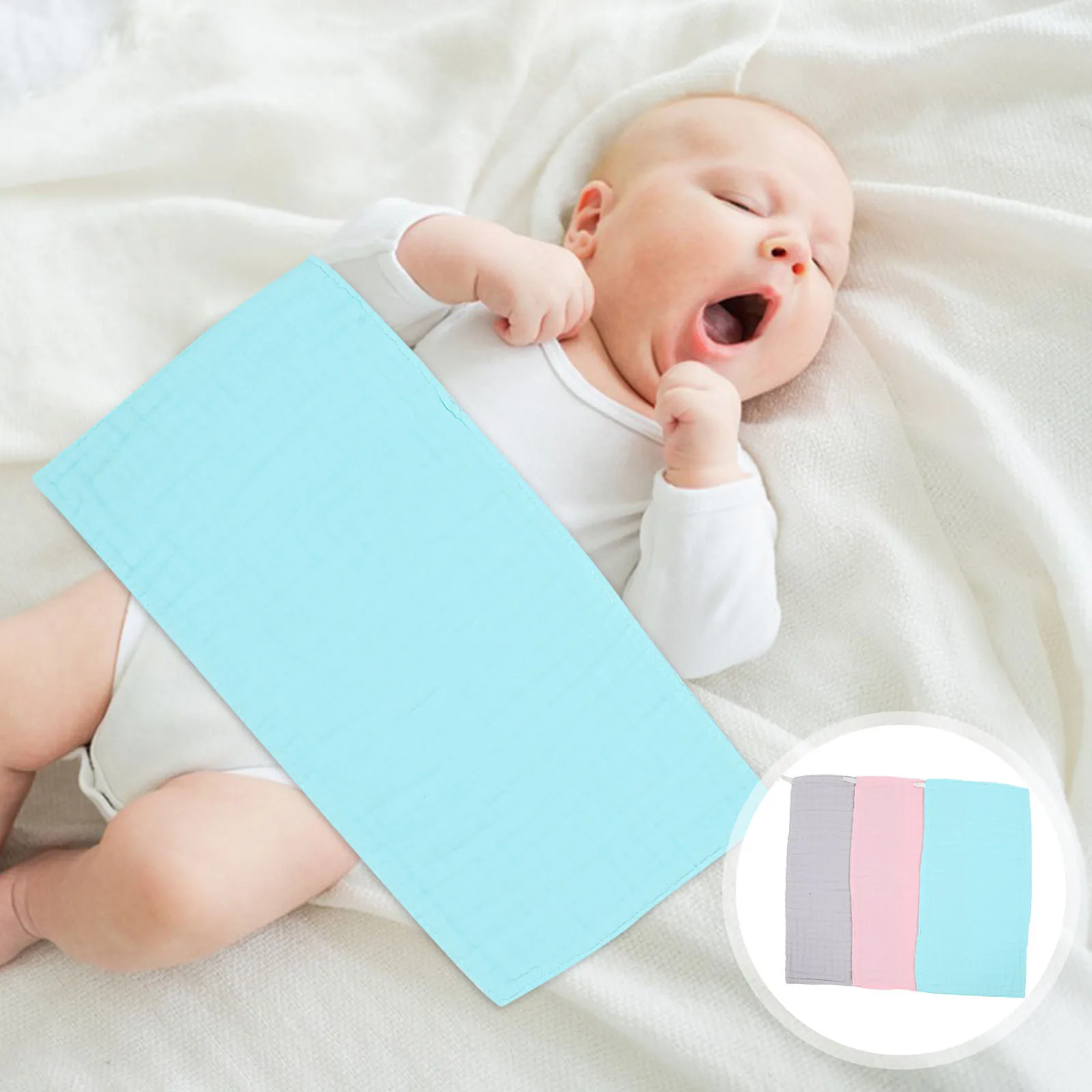 

3Pcs Cotton Baby Bib Absorbent Large Coverage Soft Lap Shoulder Drool Cloth Saliva Towel Burp Cloths Cotton Baby Bib