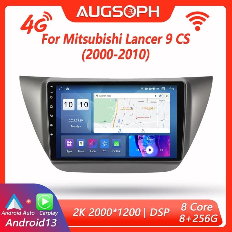 

Android 13 Car Radio for Mitsubishi Lancer 9 CS 2000-2010, 9inch 2K Multimedia Player with 4G Car Carplay & 2Din GPS