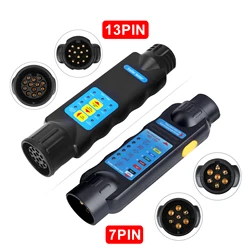 12V Trailer Tester 7 13 Pin Adapter Diagnostic Tools Wiring Check Light Test Plug Socket Car Truck Caravan Accessories Universal