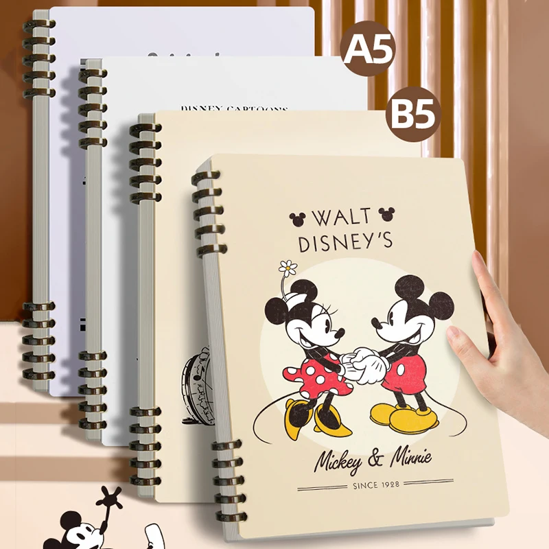 Disney A5/b5 Loose Leaf Coil Notebook Mickey Minnie Student Detachable Notepad Diary Planner Office School Supplies Stationery