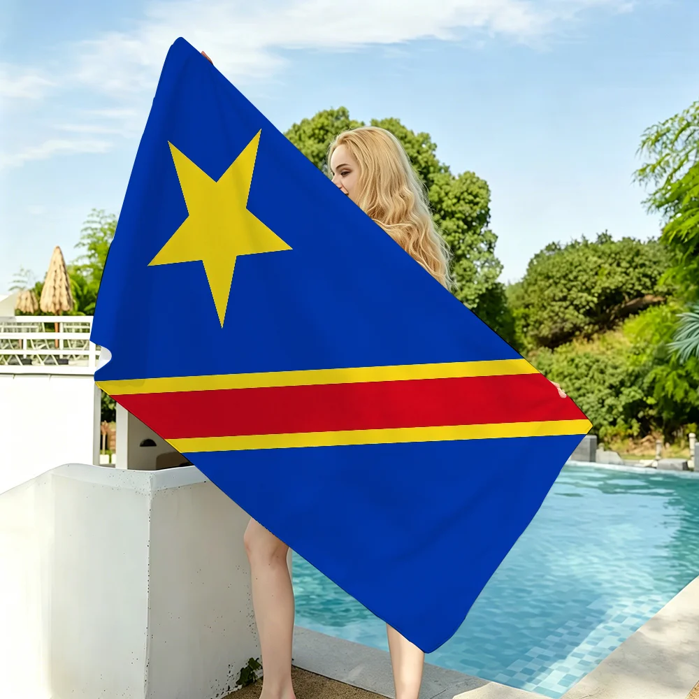 Nation Democratic Republic Congo Towel Drying Bath Towel Applicable To Light Swimming Camping Yoga Beach Out