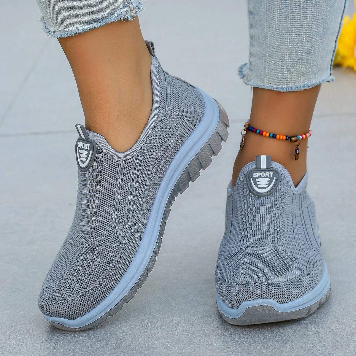 Women's Summer New Breathable Slip-On Shoes Soft Bottom Lightweight Comfortable PVC Material Casual Shoes Easy to Wear image 2