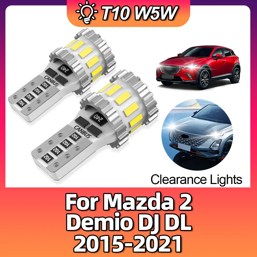 Car CANBUS Bulb T10 W5W Interior Dome Parking Lamps Clearance Light For Mazda 2 Demio DJ DL 2015 2016 2017 2018 2019 2020 2021