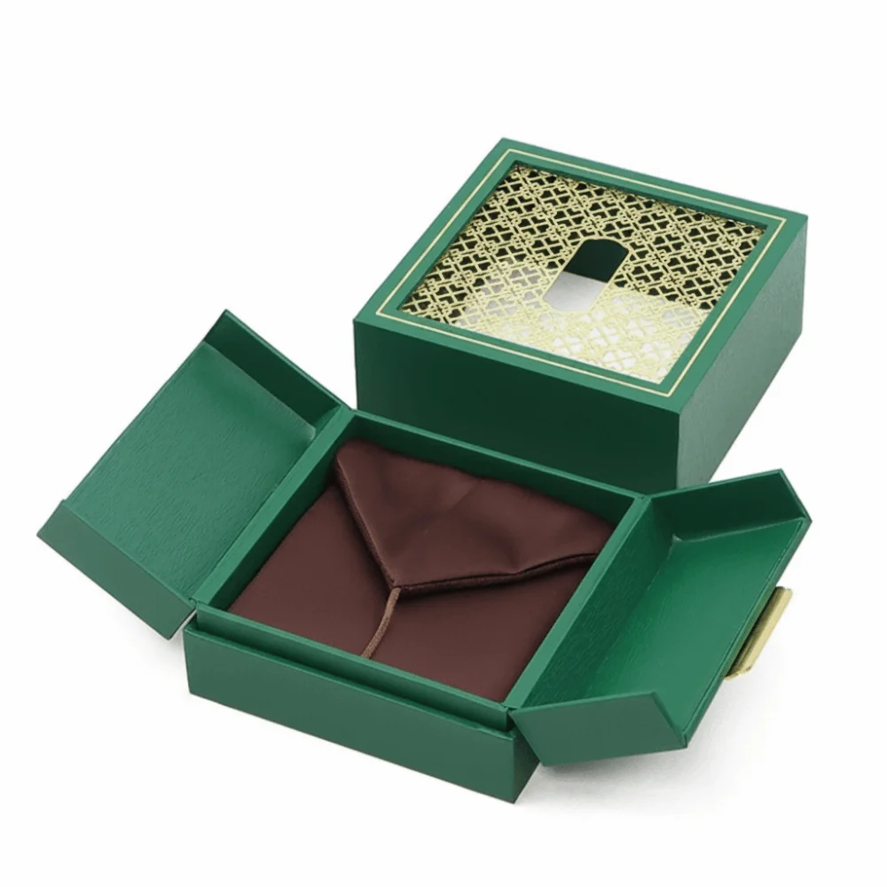 

Высококачественная двойная шкатулка для украшений с ажурным узором, традиционная золотая шкатулка для хранения браслетов, подарочная упаковка