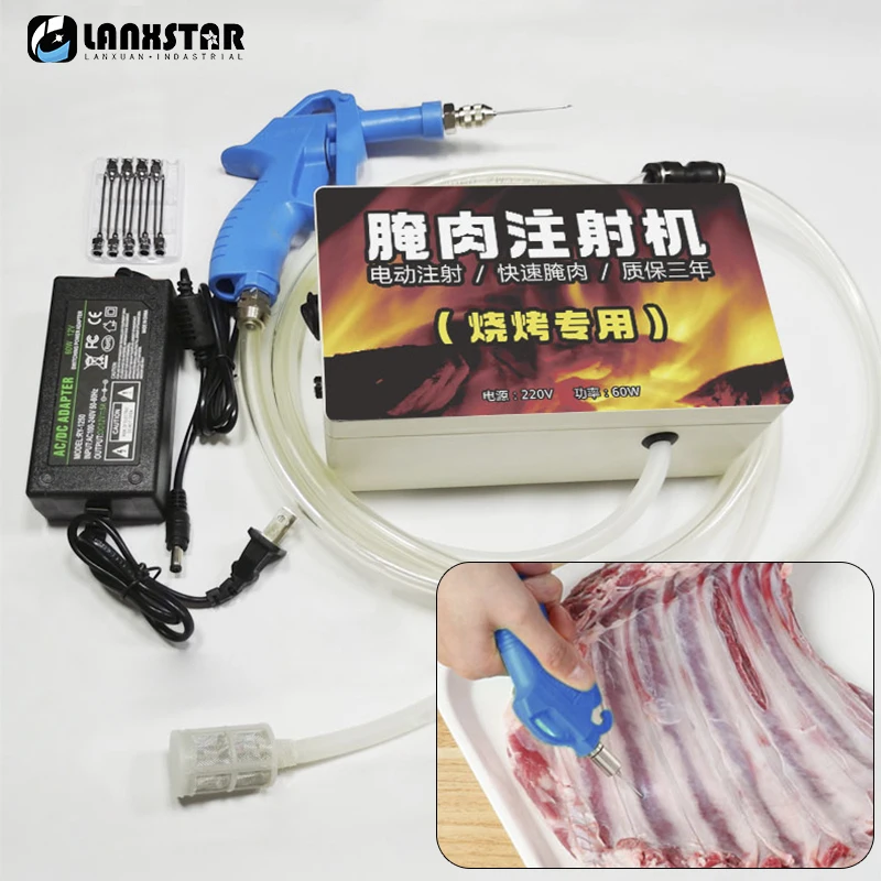 Electric Saline Injection Pump Meat Pickling Machine Saline Syringe Pump Household Meat Processor Electric Injector AC 100-240V