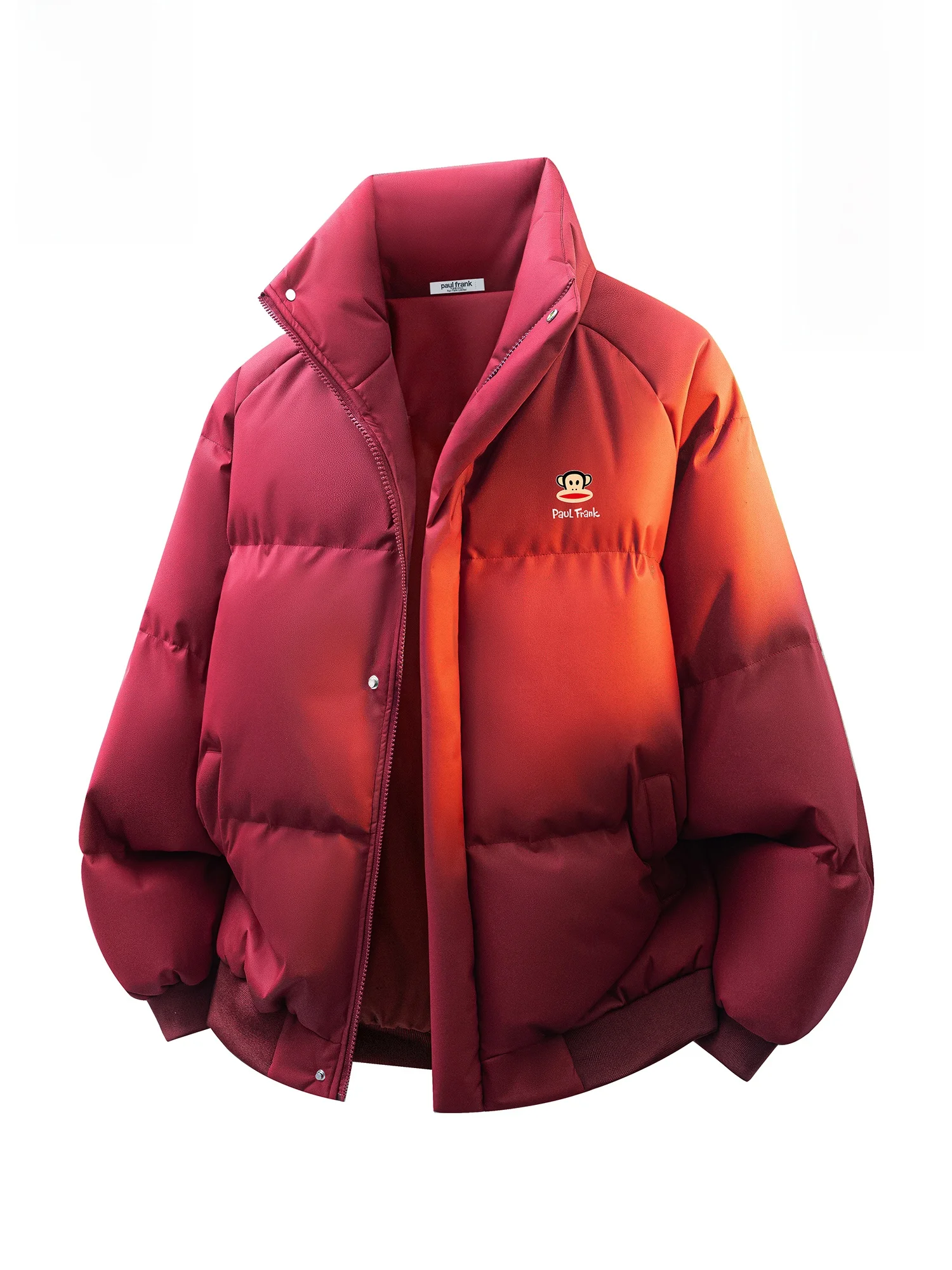 

Зимняя утепленная хлопковая куртка Paul Frank для мужчин, повседневная, теплая, с воротником-стойкой, новогодняя, красная, из полиэфирного волокна, с длинными рукавами