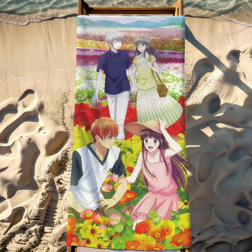 Anime F-Fruits Basket Towel Sports Quick Dry Travel Camping Gear Sandproof Soft Light Large Beach Towel