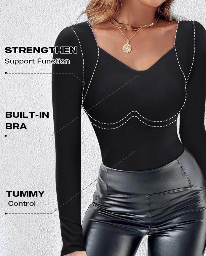 Women's Fashion 2 Pieces Outfits V Neck Long Sleeve Slim Fit Top and Pocket Design Jogger Legging Pants Workout Sets