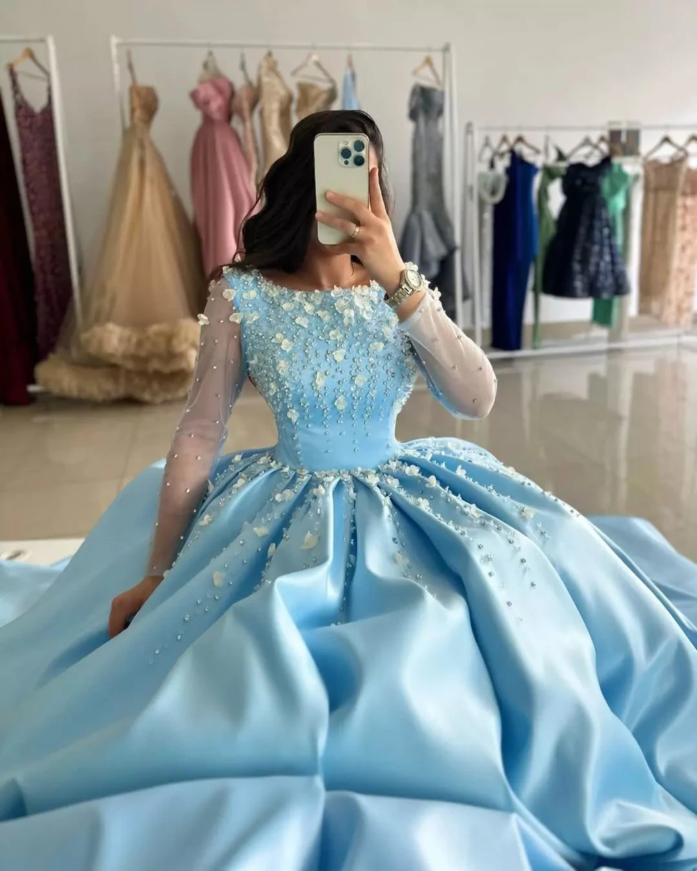 

Full Sleeves Arabia Beading Evening Dresses Luxury Crystal Sequin Appliques Elegant Formal Party Prom Gown Vestido Customized