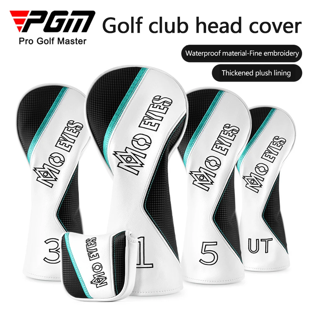 PGM Golf Club Head Covers for Driver Iron Putter – Premium PU Leather Waterproof Durable Golf Club Head Protective Sleeve