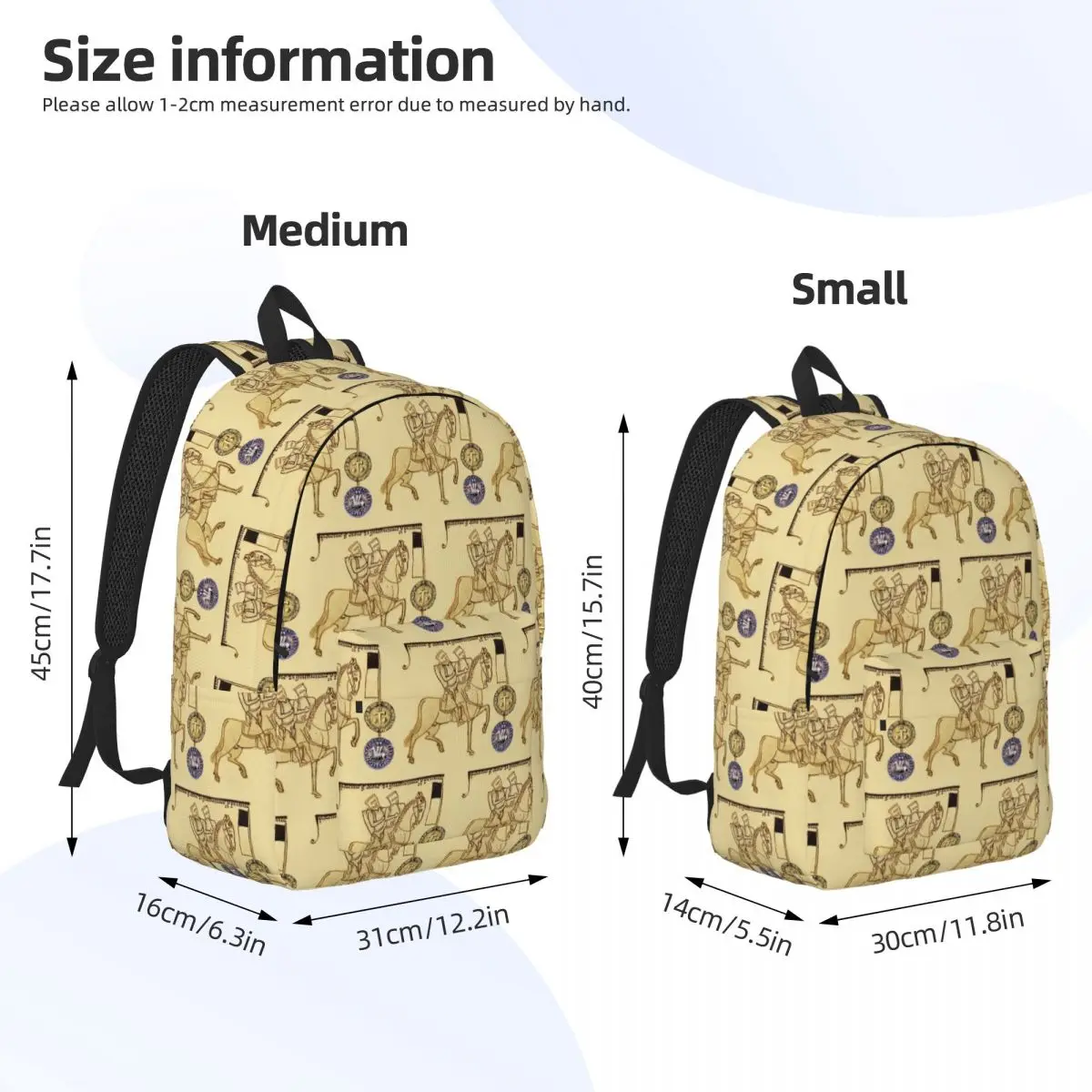 Medieval Seal Of The Knights Templar Backpack Daypack Large Capacity Children BookBag School Bag Shoulder Bags for Boys Girls